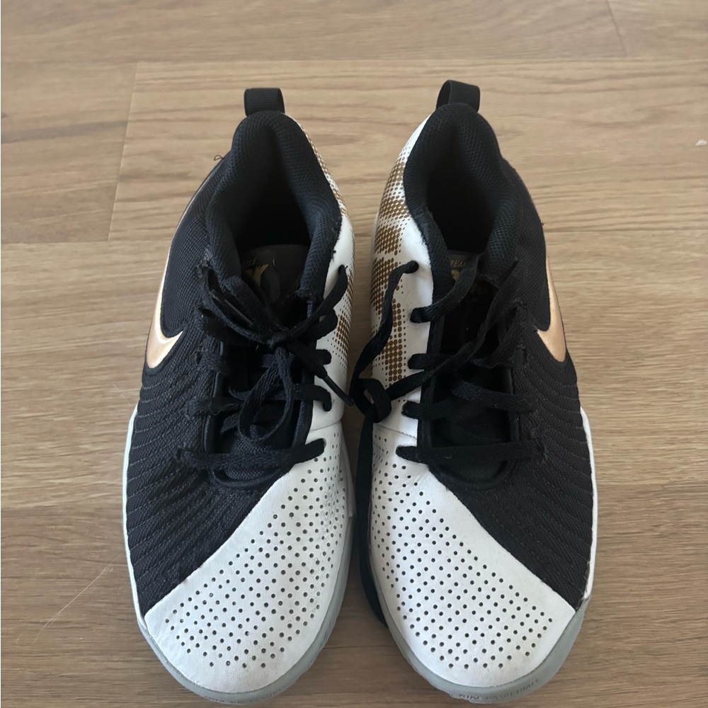 Nike Black and White Sneakers with Gold Detail